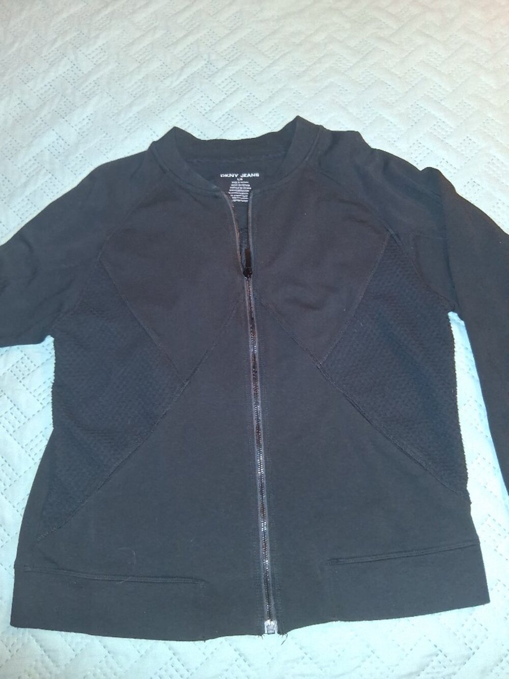 Great condition! DNKY Jeans Black Mesh Insert Jacket-size L